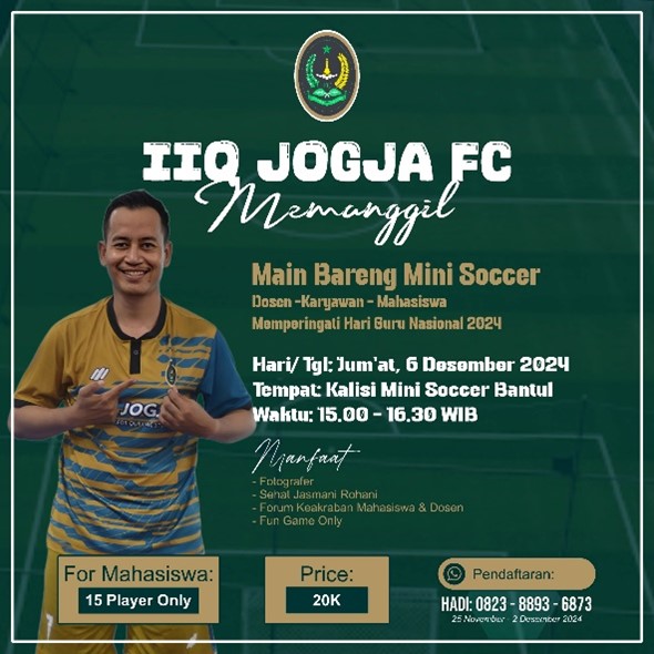 IIQ FC Gelar Futsal Rutin, Wujudkan Kesehatan dan Kebersamaan Dosen-Karyawan