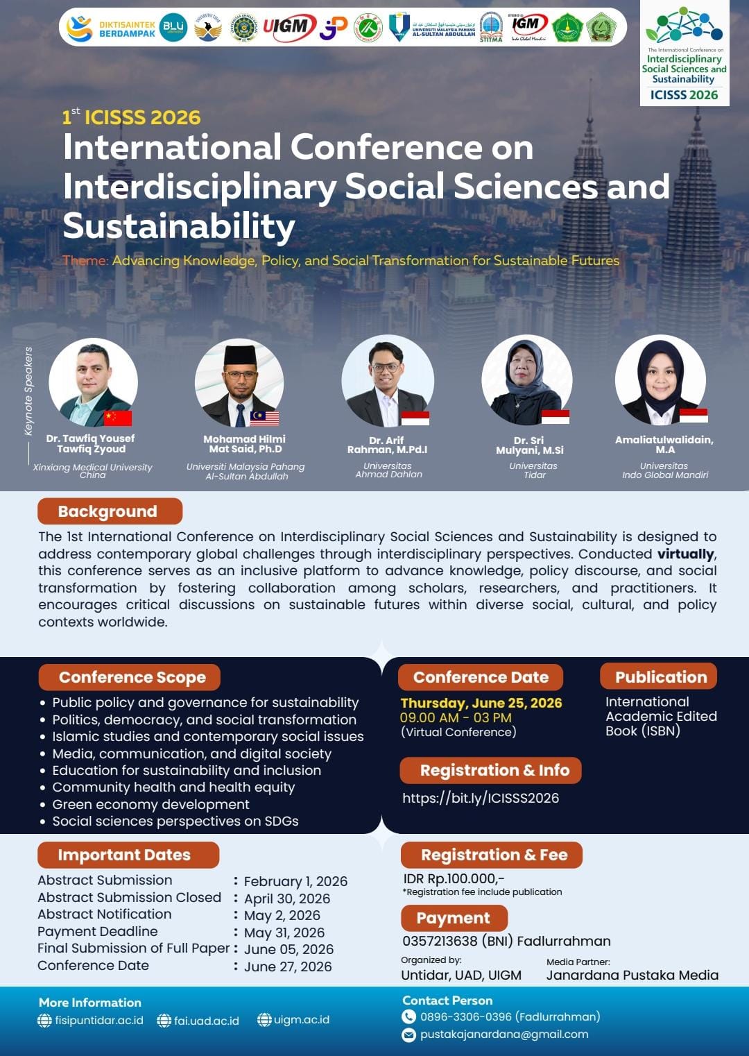 CALL FOR PAPERS & PARTICIPANTS: Berkolaborasi dengan Perguruan Tinggi Internasional dan Nasional, IIQ An Nur Yogyakarta Bakal Gelar The 1st ICISSS 2026
